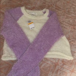 Lilac/white marshmallow crop sweater